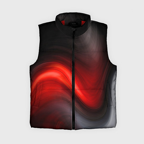 Женский жилет BLACK RED WAVES АБСТРАКЦИЯ / 3D-Красный – фото 1