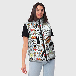 Женский жилет Тоторо, цвет: 3D-черный — фото 2