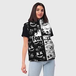 Женский жилет FORTNITE MARSHMELLO, цвет: 3D-черный — фото 2