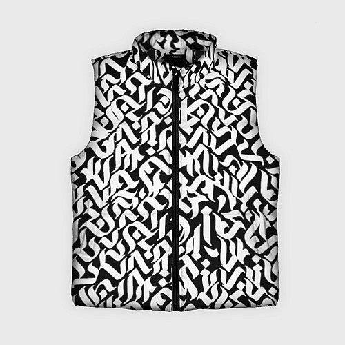 Женский жилет Шрифт на чёрном / 3D-Черный – фото 1