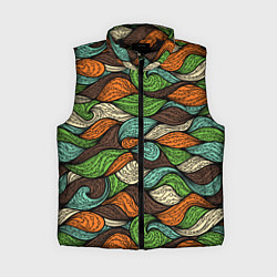 Женский жилет Абстрактные волны, цвет: 3D-черный