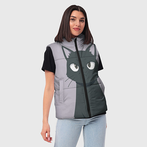 Женский жилет Чёрный кот / 3D-Красный – фото 3