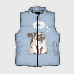 Женский жилет Голодный котейка, цвет: 3D-светло-серый