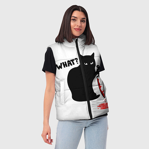Женский жилет What Cat / 3D-Красный – фото 3