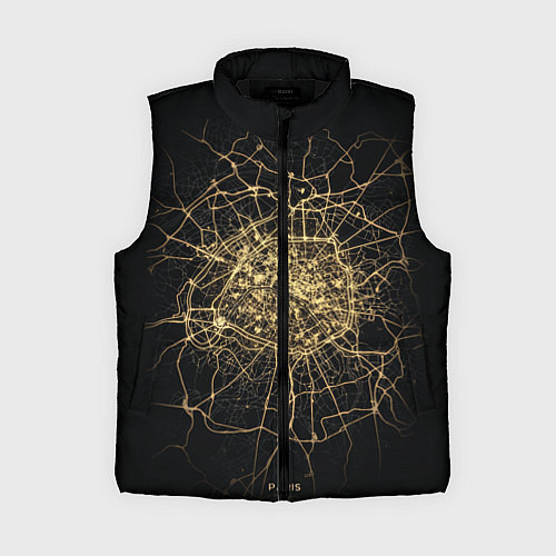 Женский жилет Ночная карта Парижа / 3D-Черный – фото 1