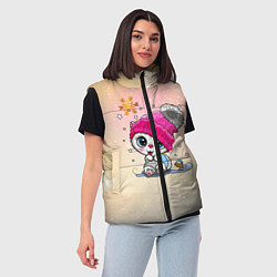 Женский жилет Новогодний кот, цвет: 3D-красный — фото 2