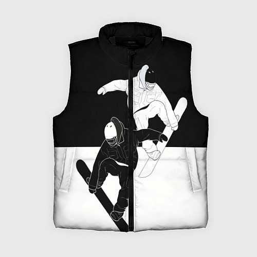 Женский жилет Сноубордисты / 3D-Черный – фото 1
