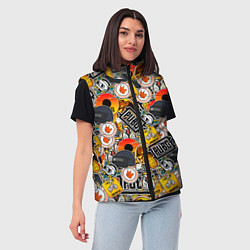 Женский жилет PUBG STICKER, цвет: 3D-светло-серый — фото 2