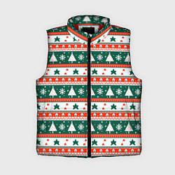 Женский жилет Новогодний орнамент, цвет: 3D-красный