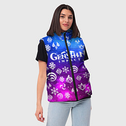 Женский жилет GENSHIN IMPACT, цвет: 3D-черный — фото 2