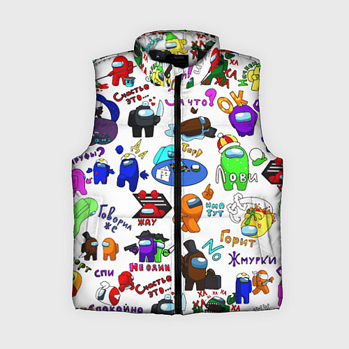 Женский жилет AMONG US STICKERBOMBING / 3D-Черный – фото 1