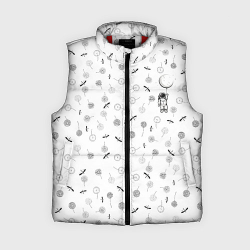 Женский жилет Астронавт и одуванчики / 3D-Красный – фото 1