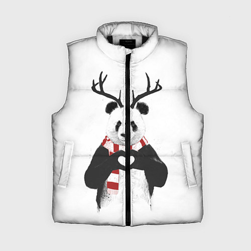 Женский жилет Новогодний Панда / 3D-Черный – фото 1