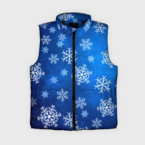 Женский жилет Новый Год Снежинки / 3D-Черный – фото 1