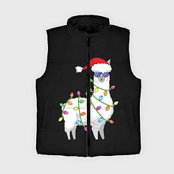 Женский жилет Рождественская Лама, цвет: 3D-черный