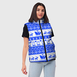 Женский жилет AMONG US НОВОГОДНИЙ УЗОР, цвет: 3D-светло-серый — фото 2