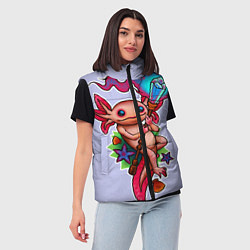 Женский жилет Магический аксолотль, цвет: 3D-красный — фото 2