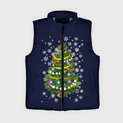 Женский жилет Новогодняя Ёлка, цвет: 3D-светло-серый