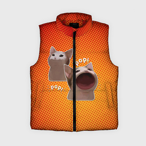 Женский жилет Cat Pop Мем / 3D-Красный – фото 1