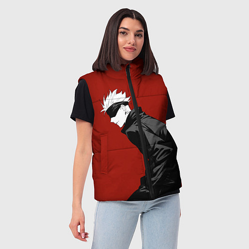 Женский жилет Годжо Магическая Битва арт02 / 3D-Красный – фото 3