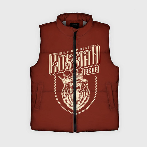 Женский жилет Русский медведь в короне / 3D-Светло-серый – фото 1