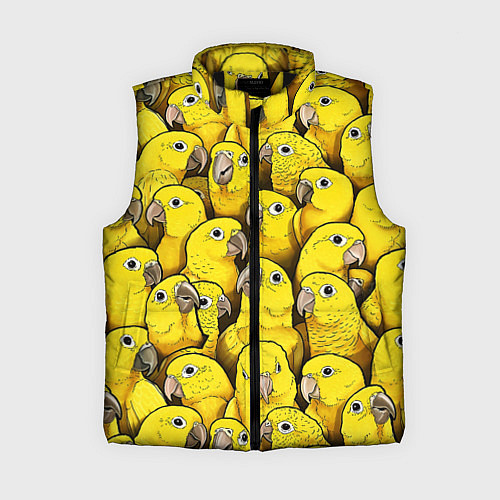 Женский жилет Попугаи / 3D-Черный – фото 1
