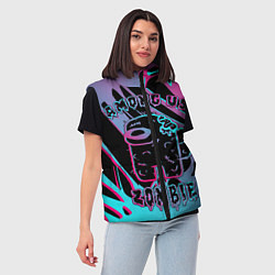 Женский жилет Among Us Neon Zombie, цвет: 3D-светло-серый — фото 2