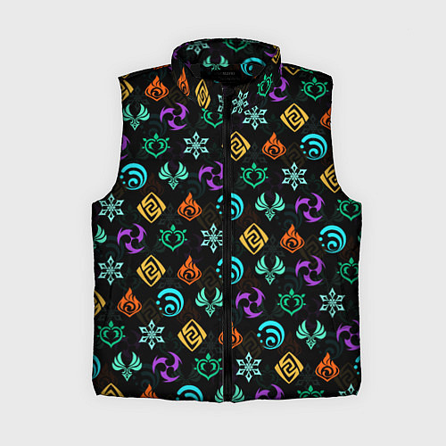 Женский жилет GENSHIN IMPACT ЭМБЛЕМЫ / 3D-Черный – фото 1