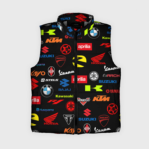 Женский жилет Motorcycle pattern Мото паттерн Z / 3D-Светло-серый – фото 1