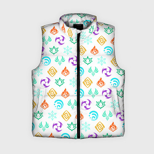 Женский жилет GENSHIN IMPACT ЭМБЛЕМЫ / 3D-Светло-серый – фото 1