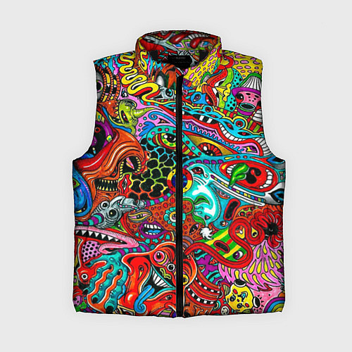 Женский жилет Яркая абстракция bright abstraction / 3D-Черный – фото 1