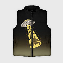 Женский жилет НЛО похищает динозавров, цвет: 3D-черный