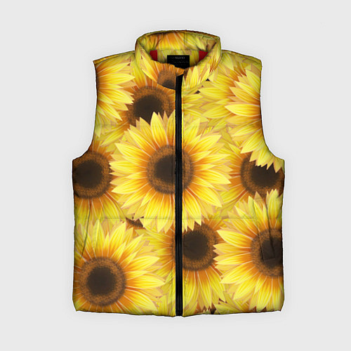 Женский жилет Подсолнухи в поле / 3D-Красный – фото 1