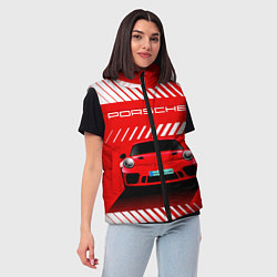 Женский жилет PORSCHE ПОРШЕ RED STYLE, цвет: 3D-черный — фото 2