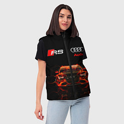 Женский жилет AUDI RS 5 FIRE АУДИ РС 5, цвет: 3D-черный — фото 2