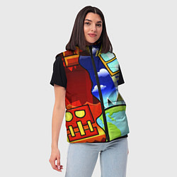 Женский жилет Geometry Dash, цвет: 3D-светло-серый — фото 2