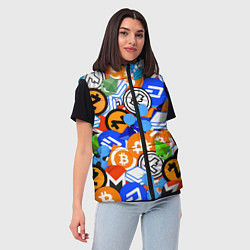 Женский жилет КРИПТОВАЛЮТЫ CRYPTOCURRENCY, цвет: 3D-красный — фото 2