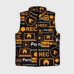Женский жилет PORNHUB ПОРНХАБ УЗОР, цвет: 3D-черный