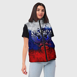 Женский жилет Россия Russia Герб, цвет: 3D-черный — фото 2