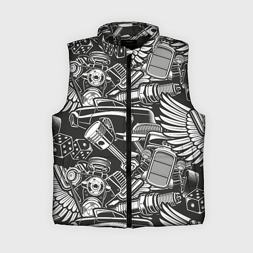 Женский жилет Механика Автомобиль / 3D-Черный – фото 1