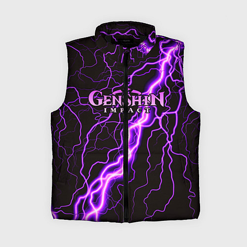 Женский жилет GENSHIN IMPACT МОЛНИЯ НЕОН / 3D-Черный – фото 1