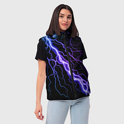 Женский жилет НЕОНОВАЯ МОЛНИЯ ГРОЗА, цвет: 3D-черный — фото 2