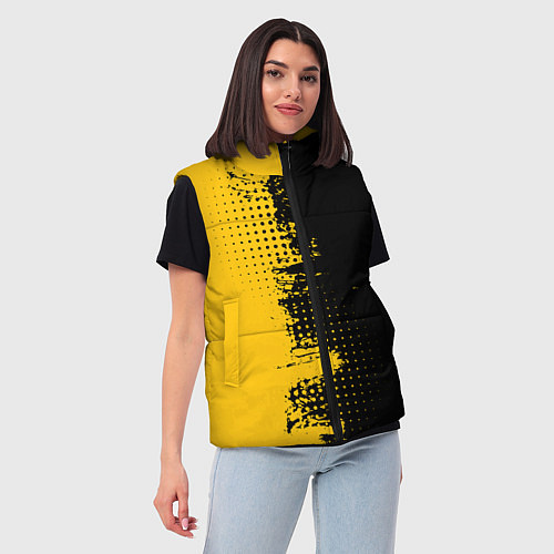 Женский жилет ЧЕРНО ЖЕЛТЫЙ ГРАНЖ GRUNGE Z / 3D-Красный – фото 3