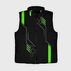 Женский жилет ФУТУРИСТИЧНАЯ БРОНЯ ЗЕЛЕНАЯ, цвет: 3D-светло-серый