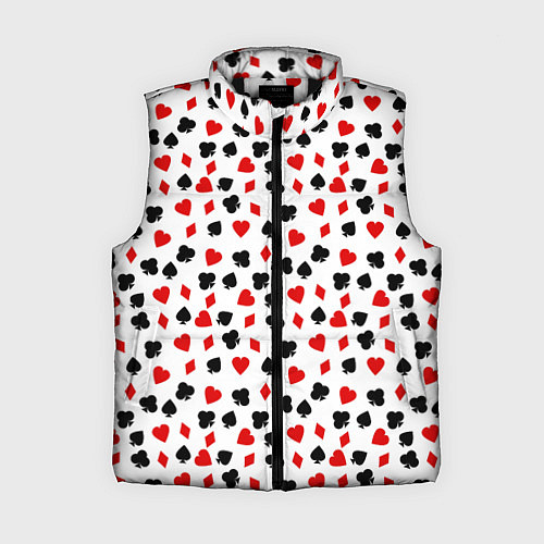 Женский жилет Карточные Масти / 3D-Черный – фото 1