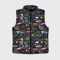 Женский жилет Баскетбол, цвет: 3D-черный