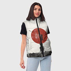 Женский жилет Самурай на коне, цвет: 3D-черный — фото 2