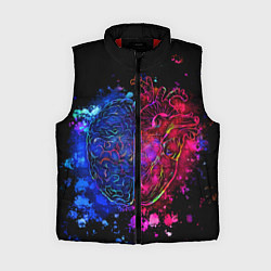 Женский жилет Сердце и мозг в неоне, цвет: 3D-красный
