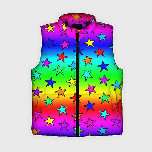 Женский жилет Радужные звезды / 3D-Черный – фото 1