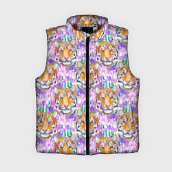 Женский жилет Тигр в цветах, цвет: 3D-красный
